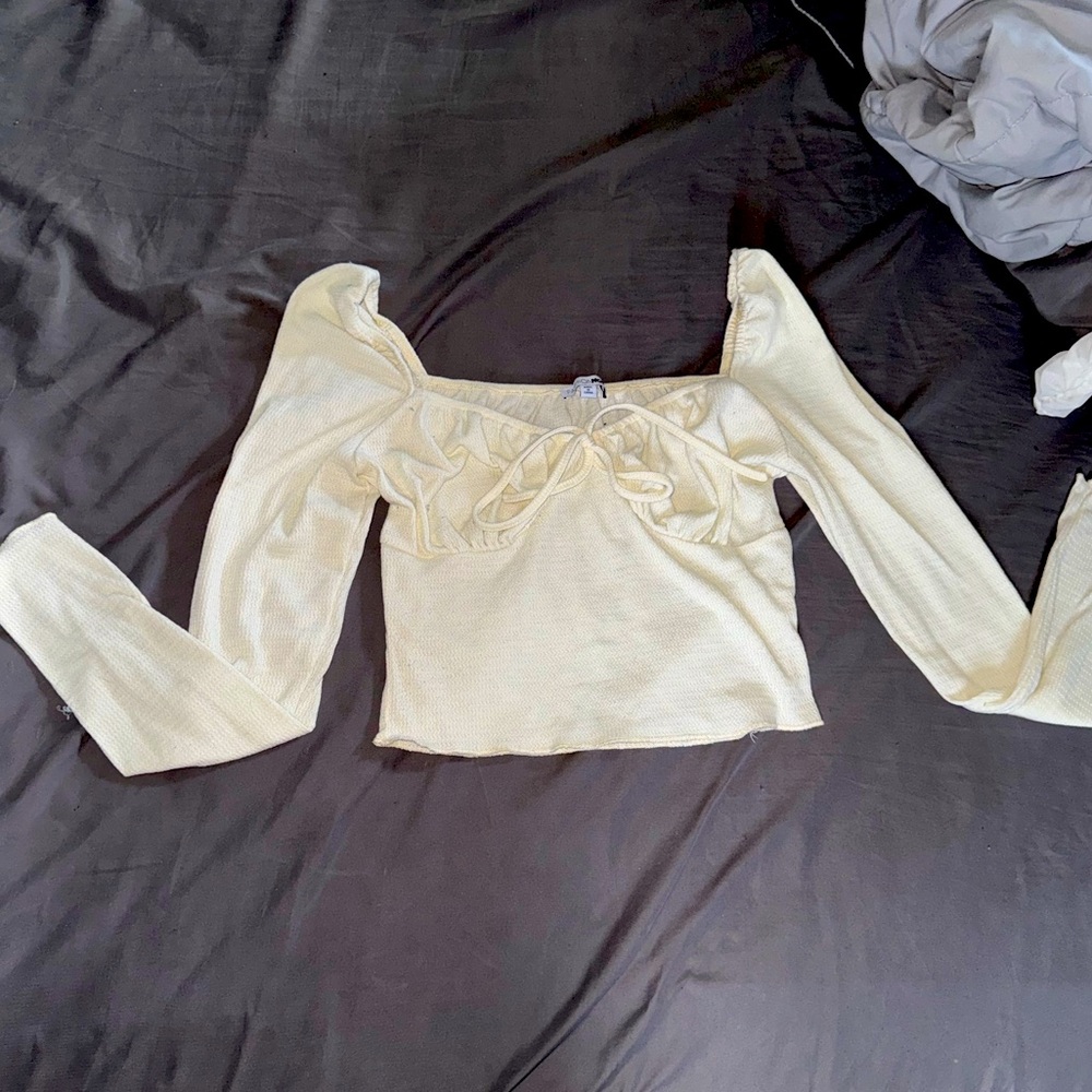 Cream long sleeve top